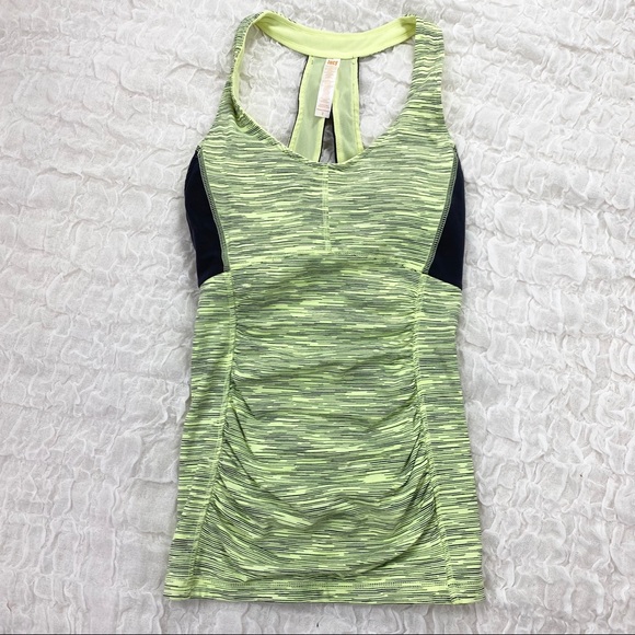 Lucy yellow and gray size XS Perfect Core halter tank top - Picture 2 of 7